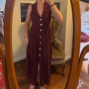 Purple Button Down Maxi Dress